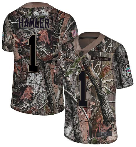 Broncos #1 KJ Hamler Camo Youth Stitched Limited Rush Realtree Jersey