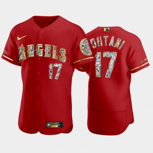 Los Angeles Los Angeles Angels #17 Shohei Ohtani Men's Diamond Edition Jersey - Red Men's