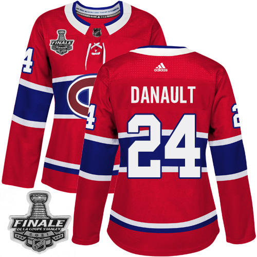 Adidas Montreal Canadiens #24 Phillip Danault Red Home Authentic Women's 2021 Stanley Cup Final Patch Jersey Womens