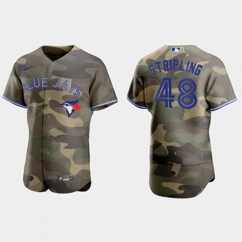 Toronto Toronto Blue Jays #48 Ross Stripling Men's 2021 Armed Forces Day Authentic Jersey -Camo Men's