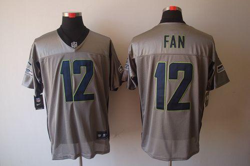 Seahawks #12 Fan Grey Shadow Men's Stitched Elite Jersey