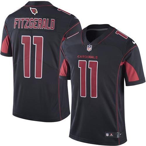 Cardinals #11 Larry Fitzgerald Black Men's Stitched Limited Rush Jersey