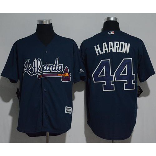 Atlanta Braves #44 Hank Aaron Blue New Cool Base Stitched Jersey Men's