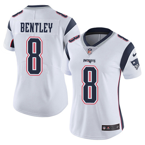 Patriots #8 Ja'Whaun Bentley White Women's Stitched Vapor Untouchable Limited Jersey
