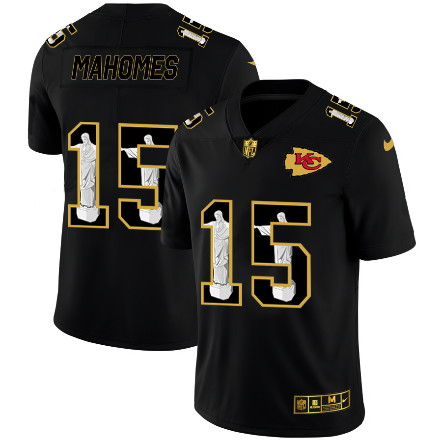 Kansas City Chiefs #15 Patrick Mahomes Carbon Black Vapor Cristo Redentor Limited Jersey