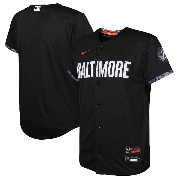 Youth Baltimore Orioles Black 2023 City Connect Cool Base Jersey
