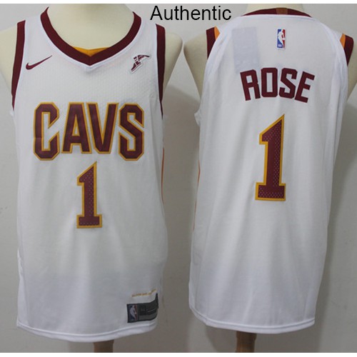 Cleveland Cavaliers #1 Derrick Rose White Authentic Association Edition Jersey Mens