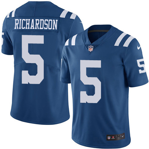 Colts #5 Anthony Richardson Royal Blue Men's Stitched Limited Rush Jersey