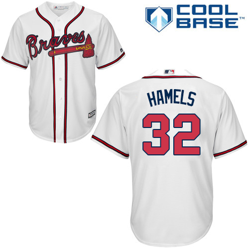 Atlanta Braves #32 Cole Hamels White New Cool Base Stitched Jersey Men's