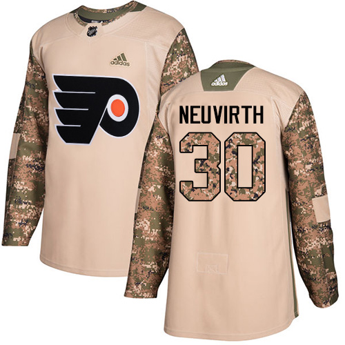 Adidas Philadelphia Flyers #30 Michal Neuvirth Camo Authentic 2017 Veterans Day Stitched Jersey Men's