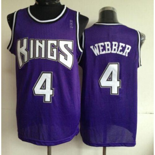 Sacramento Kings #4 Chris Webber Purple Throwback Stitched Jersey Mens