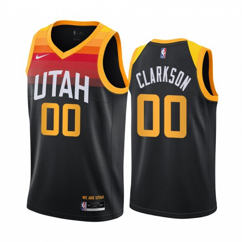 Utah Jazz #00 Jordan Clarkson Black Swingman 2020-21 City Edition Jersey Mens
