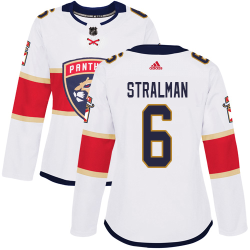 Adidas Florida Panthers #6 Anton Stralman White Road Authentic Women's Stitched Jersey Womens