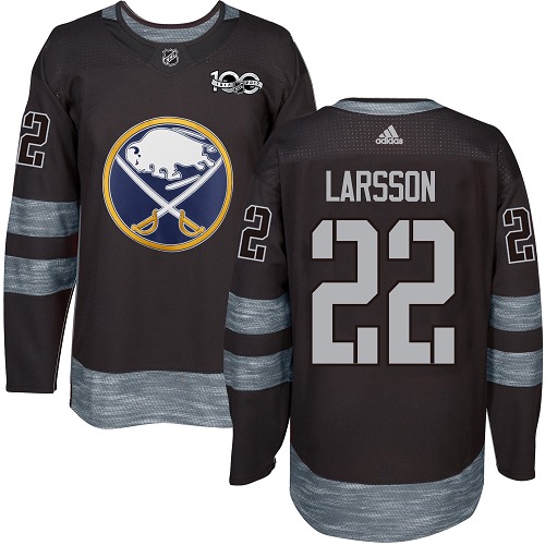 Adidas Buffalo Sabres #22 Johan Larsson Black 1917-2017 100th Anniversary Stitched Jersey Men's