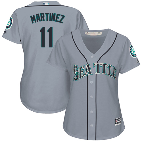 Seattle Mariners #11 Edgar Martinez Grey Road Women's Stitched Jersey Womens