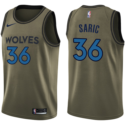Minnesota Timberwolves #36 Dario Saric Green Swingman Salute to Service Jersey Mens