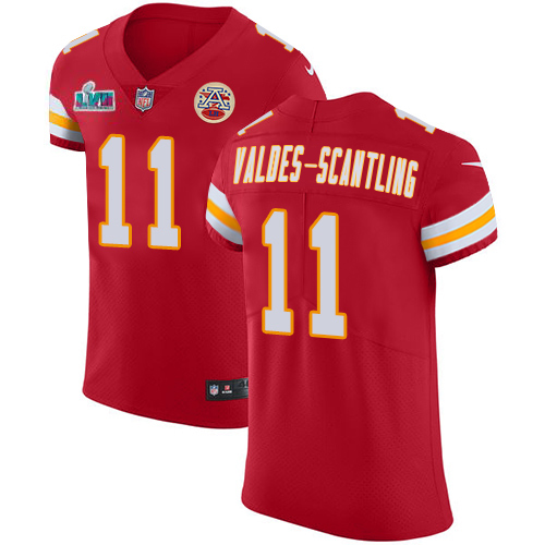 Chiefs #11 Marquez Valdes-Scantling Red Team Color Super Bowl LVII Patch Men's Stitched Vapor Untouchable Elite Jersey