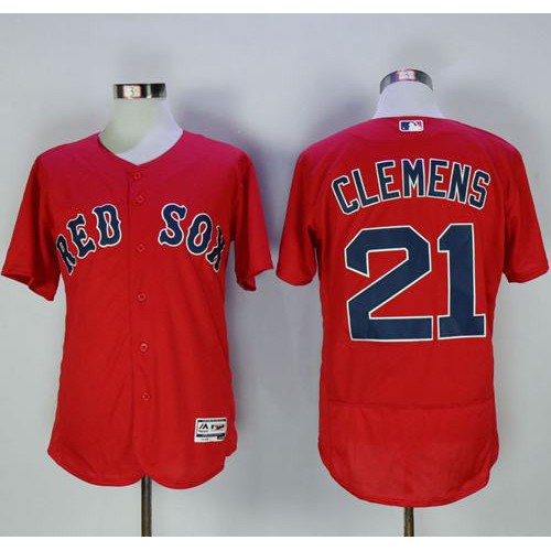 Boston Red Sox #21 Roger Clemens Red Flexbase Authentic Collection Stitched Jersey Men's