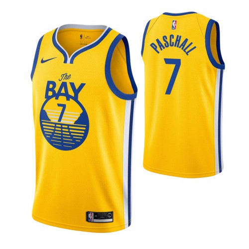 Golden State Warriors #7 Eric Paschall Statement Edition Gold The Bay Jersey Mens