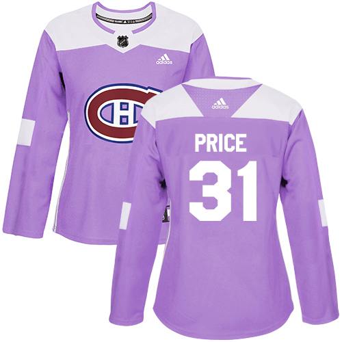 Adidas Montreal Canadiens #31 Carey Price Purple Authentic Fights Cancer Women's Stitched Jersey Womens