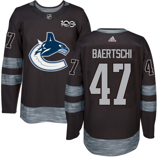 Adidas Vancouver Canucks #47 Sven Baertschi Black 1917-2017 100th Anniversary Stitched Jersey Men's