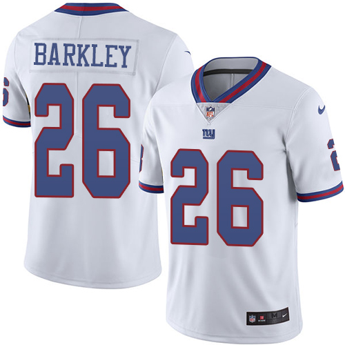 Giants #26 Saquon Barkley White Youth Stitched Limited Rush Jersey
