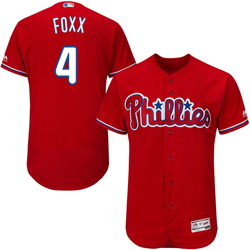 Philadelphia Phillies #4 Jimmie Foxx Red Flexbase Authentic Collection Stitched Jersey Men's