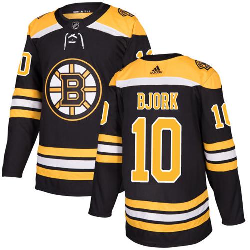 Adidas Boston Bruins #10 Anders Bjork Black Home Authentic Stitched Jersey Men's
