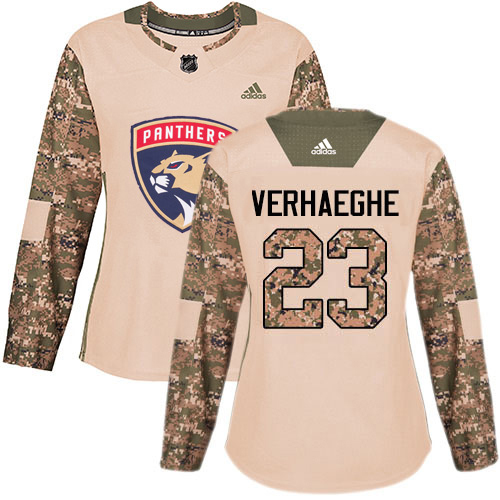 Adidas Panthers #23 Carter Verhaeghe Camo Authentic 2017 Veterans Day Women's Stitched Jersey
