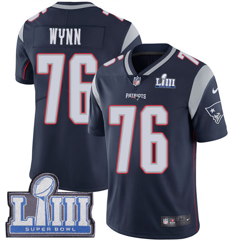 New England Patriots #76 Isaiah Wynn Navy Blue Team Color Super Bowl LIII Bound Youth Stitched Vapor Untouchable Limited Jersey Youth