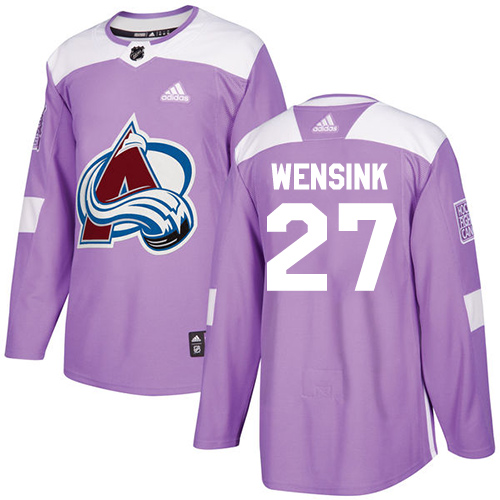 Adidas Colorado Avalanche #27 John Wensink Purple Authentic Fights Cancer Stitched Jersey Men's