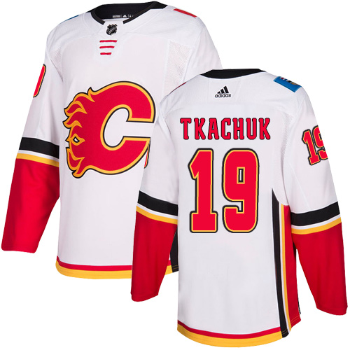 Adidas Calgary Flames #19 Matthew Tkachuk White Road Authentic Stitched Youth Jersey Youth