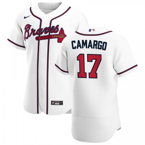 Atlanta Atlanta Braves #17 Johan Camargo Men's White Home 2020 Authentic Player Jersey Men's