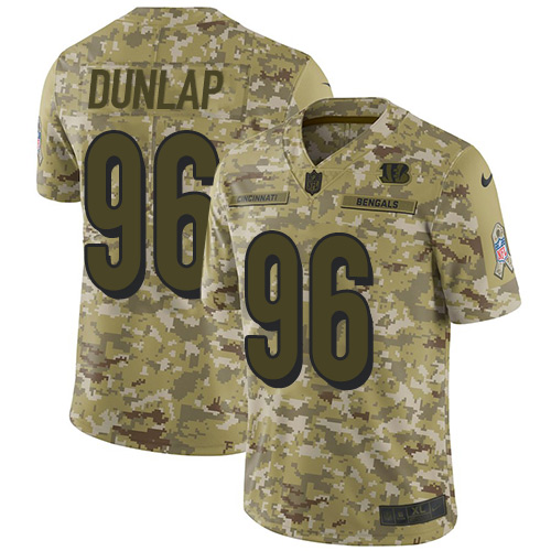 Cincinnati Bengals #96 Carlos Dunlap Camo Men's Stitched Limited 2018 Salute To Service Jersey Men's