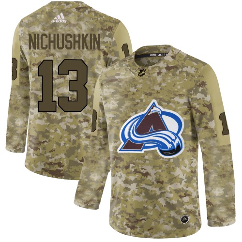 Adidas Colorado Avalanche #13 Valeri Nichushkin Camo Authentic Stitched Jersey Men's