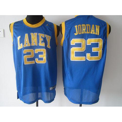 Chicago Bulls #23 Michael Jordan Blue Laney High School Classic Stitched Jersey Mens