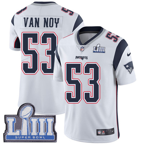 New England Patriots #53 Kyle Van Noy White Super Bowl LIII Bound Men's Stitched Vapor Untouchable Limited Jersey Men's