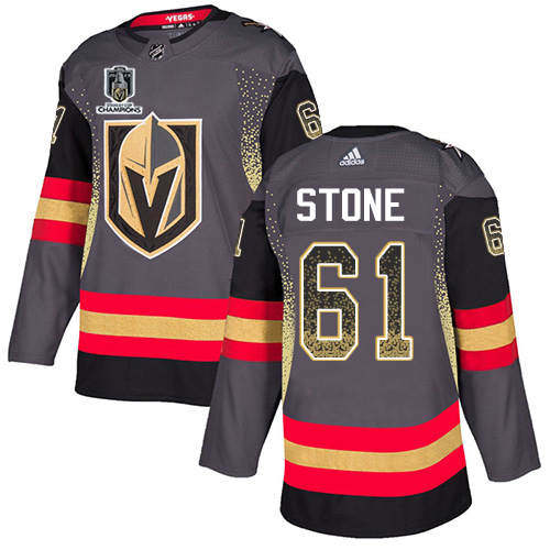 Adidas Golden Knights #61 Mark Stone Grey 2023 Stanley Cup Champions Home Authentic Drift Fashion Stitched Jersey