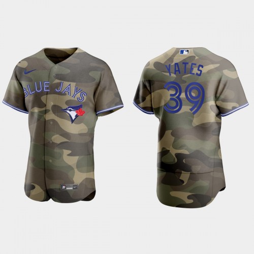 Toronto Toronto Blue Jays #39 Kirby Yates Men's 2021 Armed Forces Day Authentic Jersey -Camo Men's