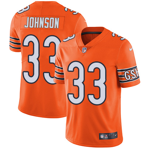 Chicago Bears #33 Jaylon Johnson Orange Men's Stitched Limited Rush Jersey Men's