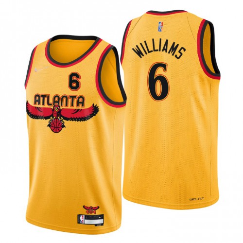 Atlanta Atlanta Hawks #6 Lou Williams Mens Gold 2021/22 Swingman Jersey - City Edition Mens