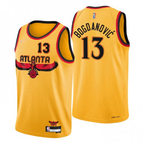 Atlanta Atlanta Hawks #13 Bogdan Bogdanovic Mens Gold 2021/22 Swingman Jersey - City Edition Mens