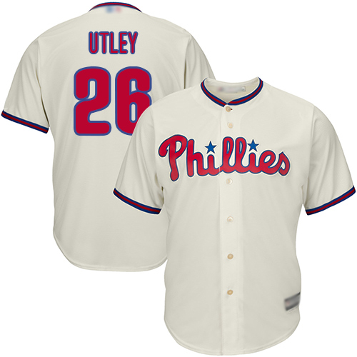 Philadelphia Phillies #26 Chase Utley Stitched Cream Youth Jersey Youth