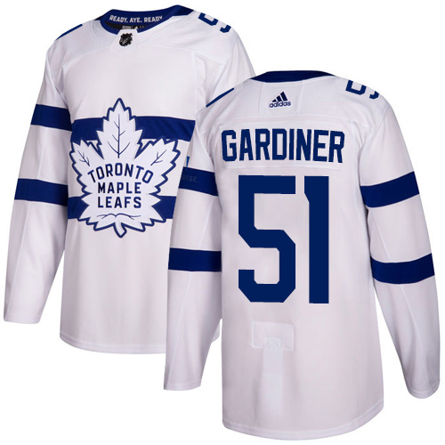Adidas Maple Toronto Maple Leafs #51 Jake Gardiner White Authentic 2018 Stadium Series Stitched Jersey Men's