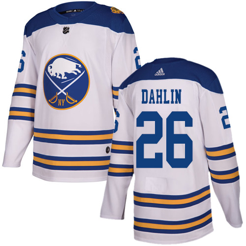 Adidas Buffalo Sabres #26 Rasmus Dahlin White Authentic 2018 Winter Classic Stitched Jersey Men's