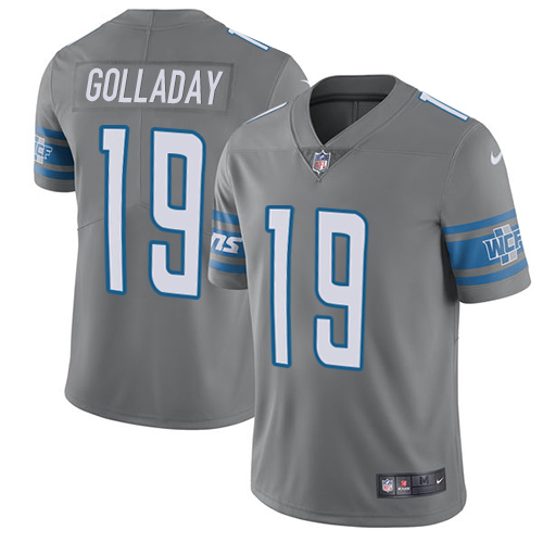Detroit Lions #19 Kenny Golladay Gray Youth Stitched Limited Rush Jersey Youth