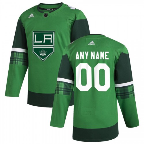 Los Angeles Kings Men's Adidas 2020 St. Patrick's Day Custom Stitched Jersey Green