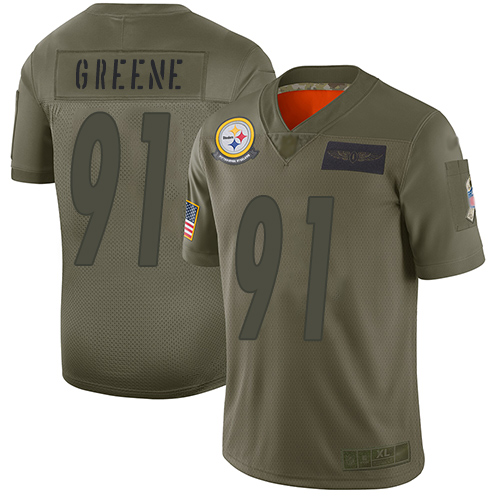 Pittsburgh Steelers #91 Kevin Greene Camo Men's Stitched Limited 2019 Salute To Service Jersey Men's