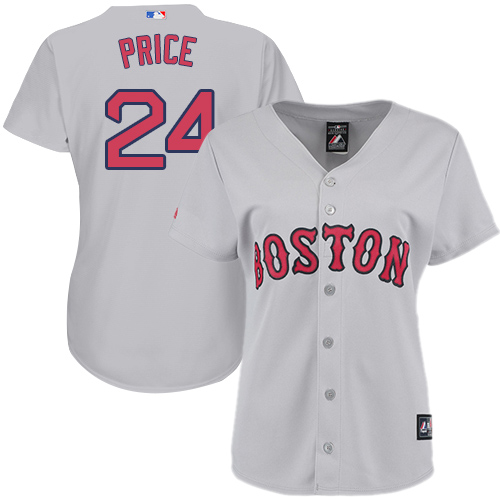 Boston Red Sox #24 David Price Grey Road Women's Stitched Jersey Womens