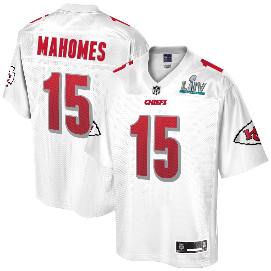 Youth Kansas City Chiefs #15 Patrick Mahomes Pro Line White Super Bowl LIV Champions Jersey